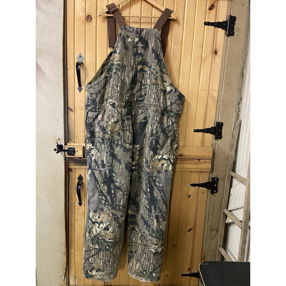 Vintage Duxbak Mossy Oak Camo Insulated Hunting Bib Overalls 2X 46-48 Made USA